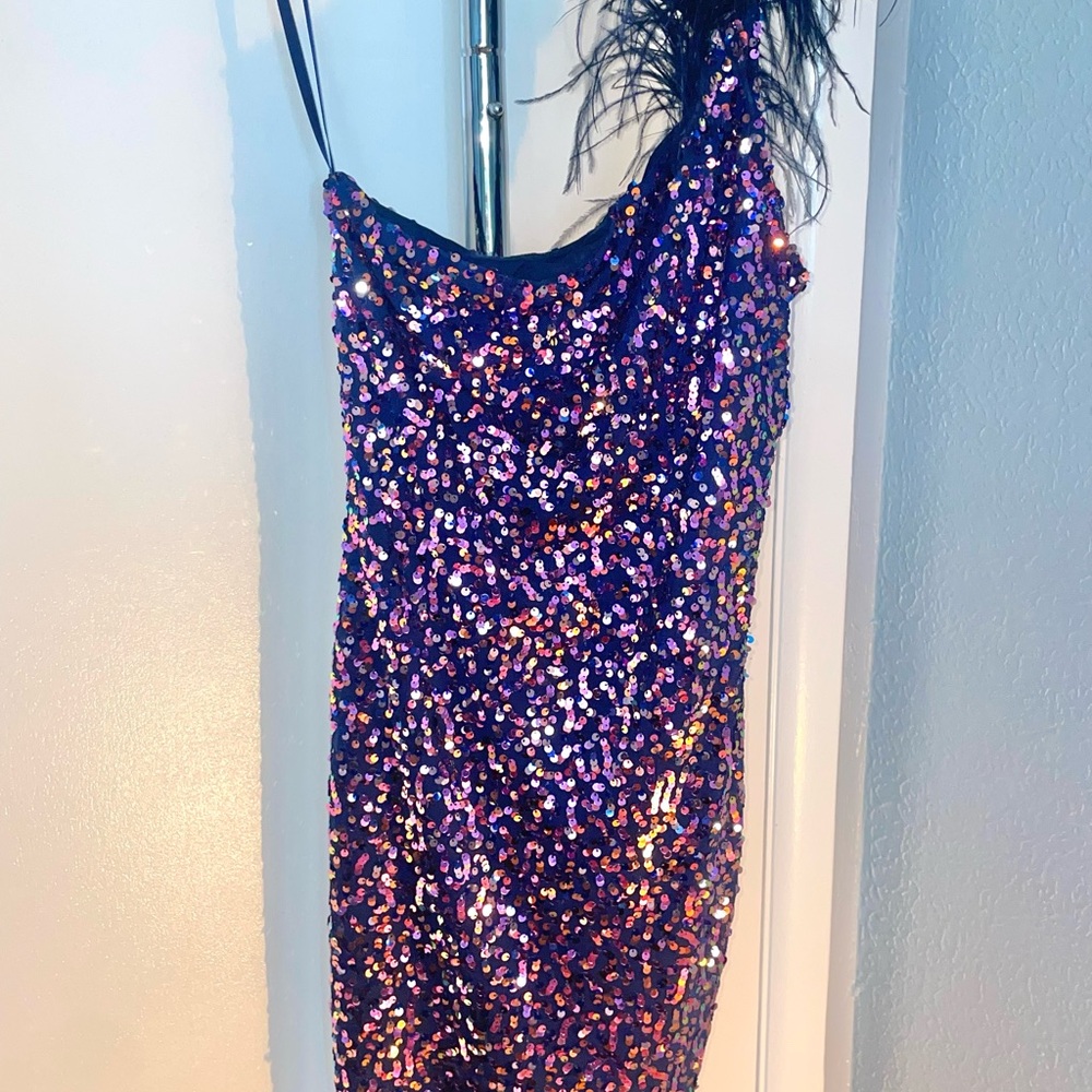Asymmetrical sequin formal mini | great condition